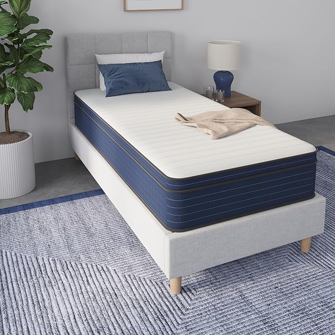 NapQueen Twin-XL Size, 10 Inch New Victoria Hybrid Cooling Gel Infused Pocket Spring and Memory Foam Mattress, Bed in a Box, CertiPUR-US Certified