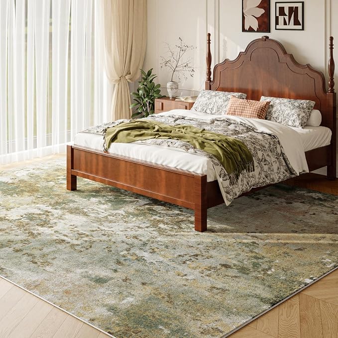 Green Washable Rug 5x7 Area Rugs - Image 2