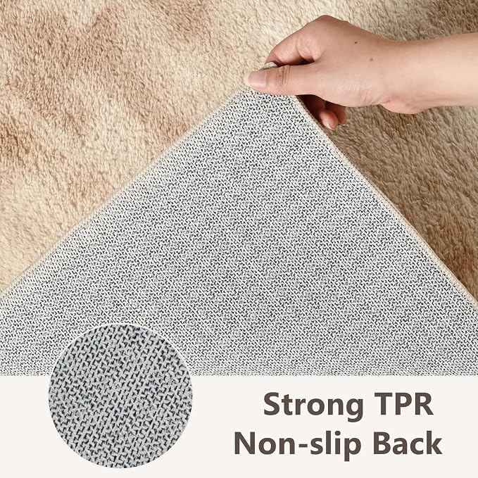 2x10 Tie-dye Beige Runner Rug Washable Non-Slip - Image 6