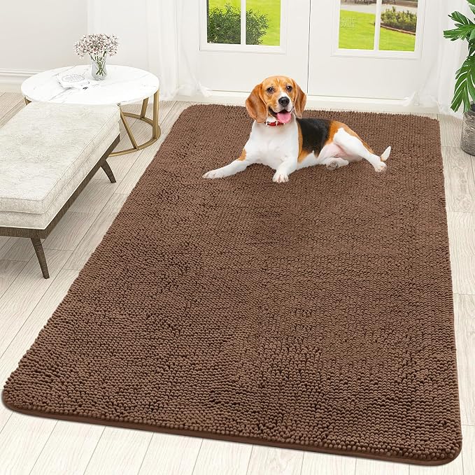 OLANLY Dog Door Mat for Muddy Paws 59x35, Super Absorbent Chenille Mud Mat | by OLANLY
