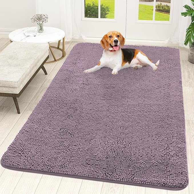 OLANLY Dog Door Mat for Muddy Paws 59x35, Super Absorbent Chenille Mud Mat | by OLANLY
