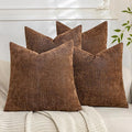 Set of 4 Soft Textured Decorative Throw Pillow Covers 16x16 Inch Cozy Farmhouse by Cozoomy