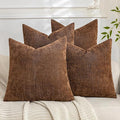Set of 4 Soft Textured Decorative Throw Pillow Covers 22x22 Inch Cozy Farmhouse by Cozoomy