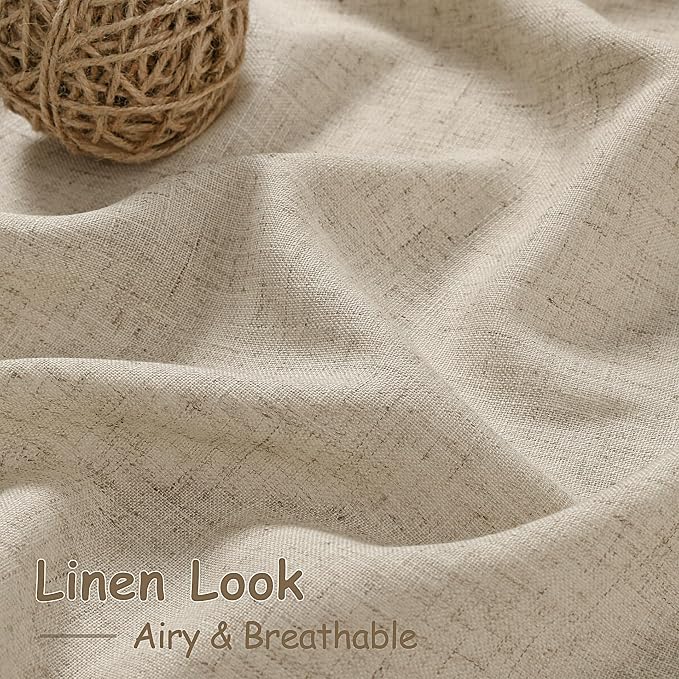 Taupe Burlywood Linen Curtains for Living Room 98 Inches Long Light Filtering - Image 4