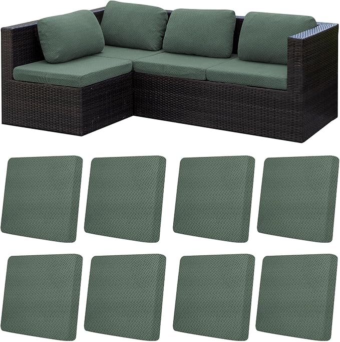 8Pcs Patio Cushion Covers, Outdoor Stretch Cushion Covers, Washable | Stretch by Unknown