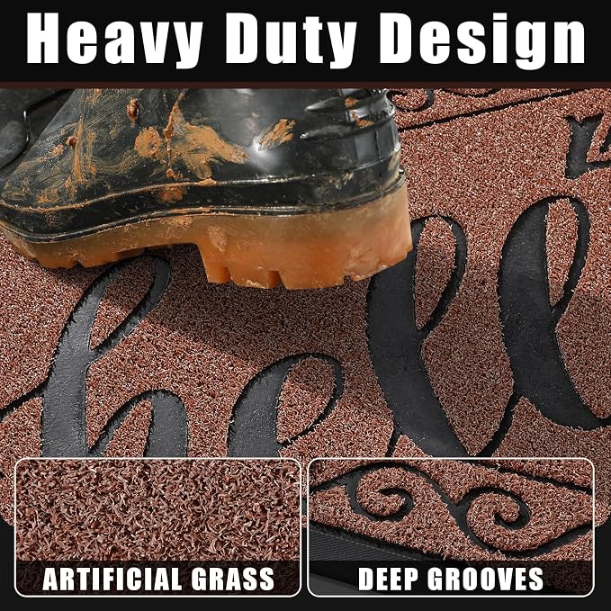 Yimobra Welcome Mats for Front Door 36x24, Heavy Duty Waterproof Outdoor Door - Image 2