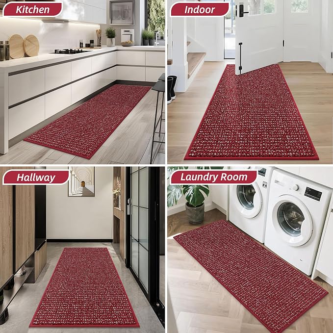 BEQHAUSE Dirt Trapper Door Mat 20" x 48", Non-Slip Washable Doormats, Low - Image 8