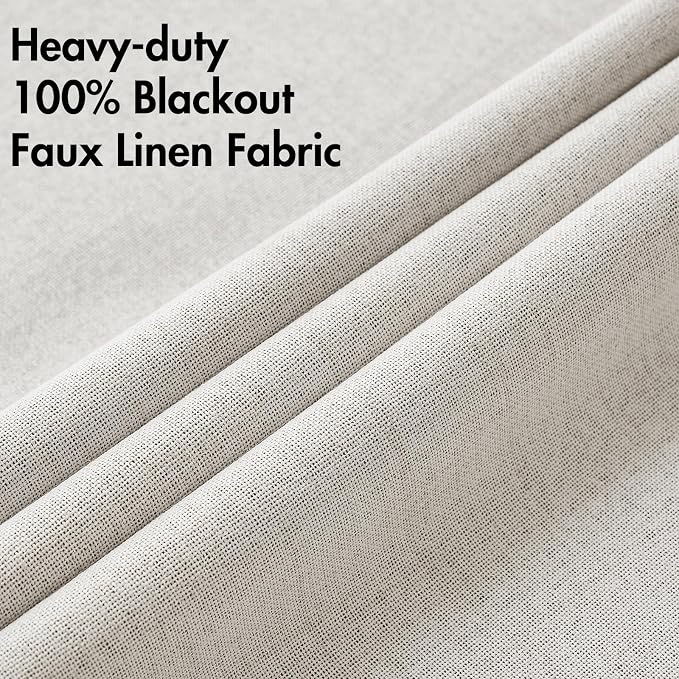 MIULEE 100% Blackout Linen Curtains - Image 5