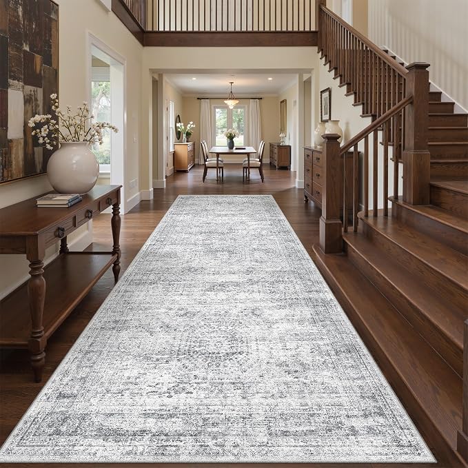 4x10 Runner Rug Non Slip, Washable Hallway Runner Rug, Nursery Room, Soft - Image 3