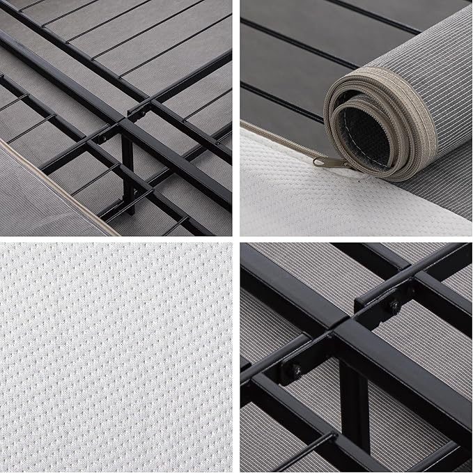 ZINUS 7.5 Inch Box Spring with Cover, No Assembly Mattress Foundation, Sturdy Metal Structure, Queen, White