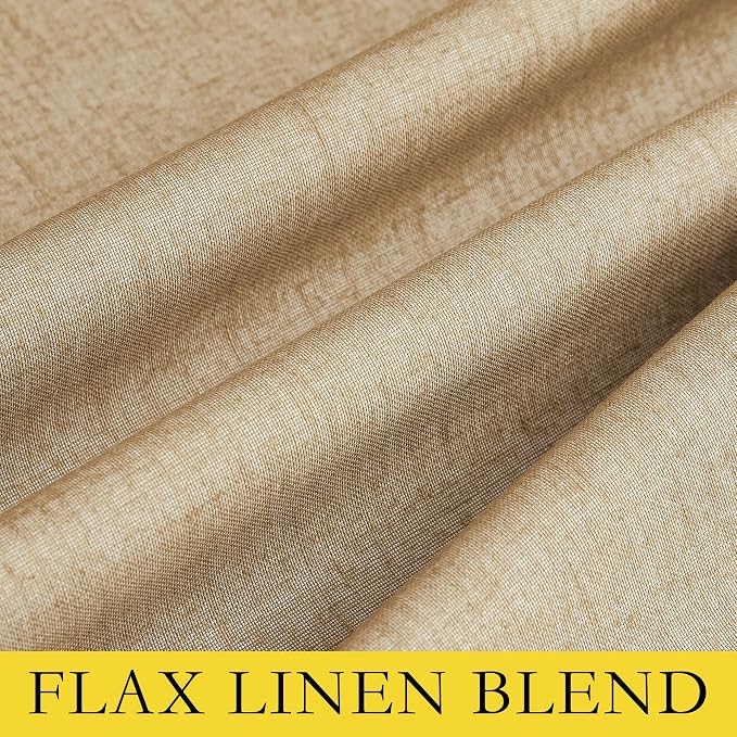NICETOWN 100% Blackout Camel Linen Curtains 95 inches Length - Image 7