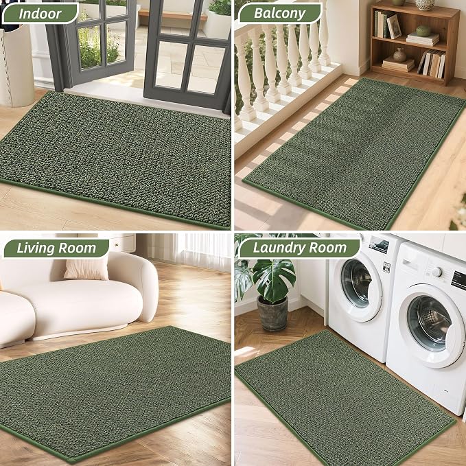 BEQHAUSE Dirt Trapper Door Mat 32" x 48", Non-Slip Washable Doormats, Low - Image 8