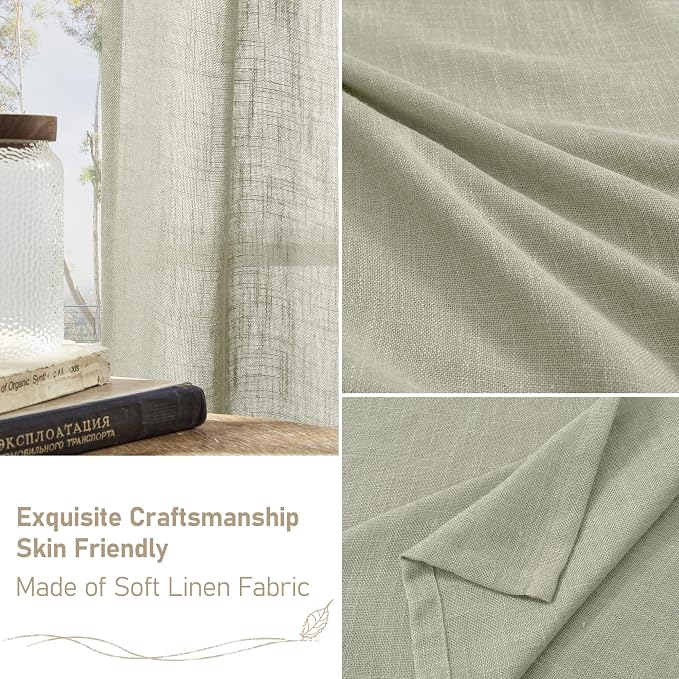 Linen Curtains 63 inch Length 2 Panels - Image 7