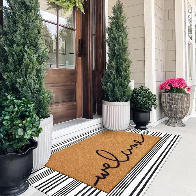 2 Pcs Summer Door Mat, Coco Coir Welcome Doormat - Image 5