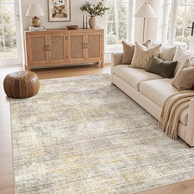 cotiled 6x9 Area Rugs for Living Room: Boho Washable Rug for Dining Room | by COTILED