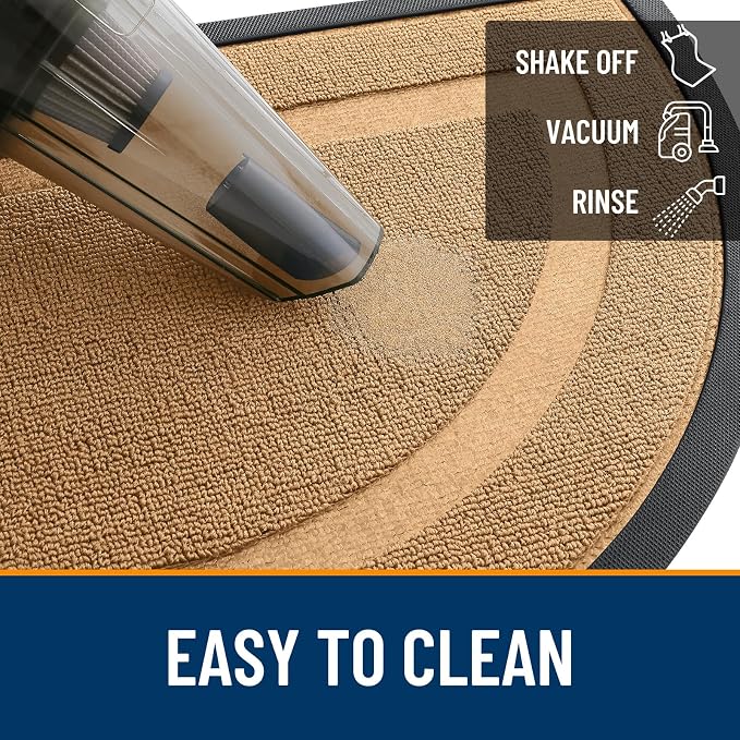 OLANLY Half Circle Front Door Mat Outside 29.5x17 All-Season Rubber Doormat | - Image 6