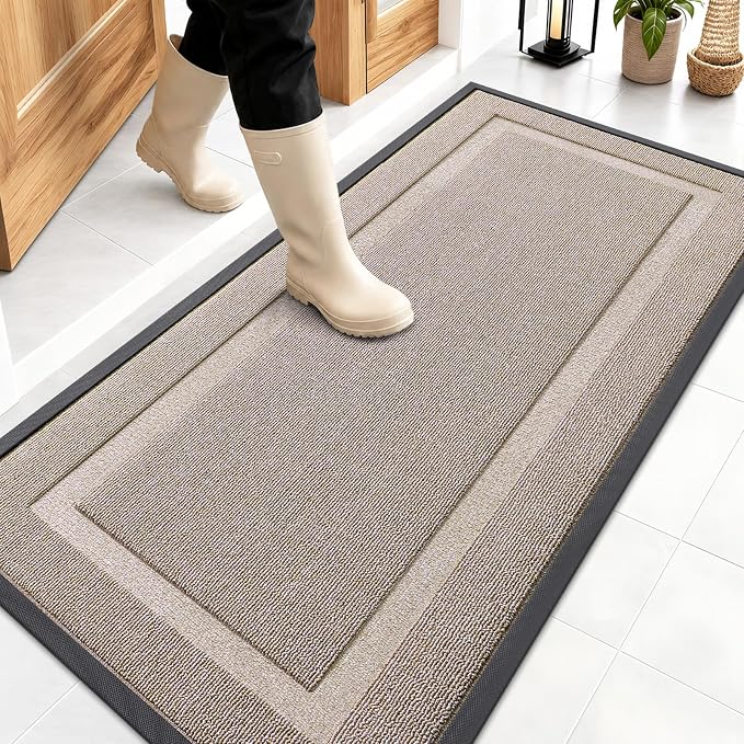 OLANLY Front Door Mat Outside 47x23, All-Season Heavy-Duty Rubber Doormat | by OLANLY