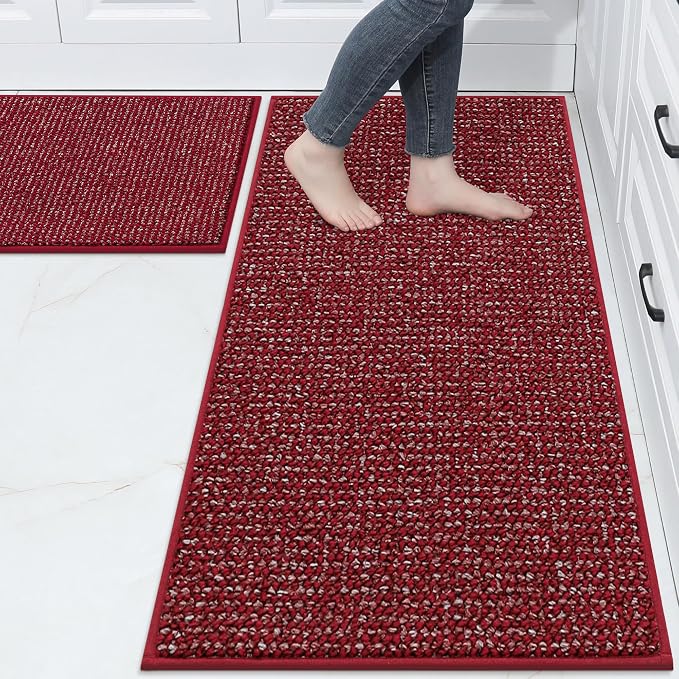 BEQHAUSE Kitchen Rugs and Mats 2PCS Non-Slip, Machine Washable Rugs by BEQHAUSE