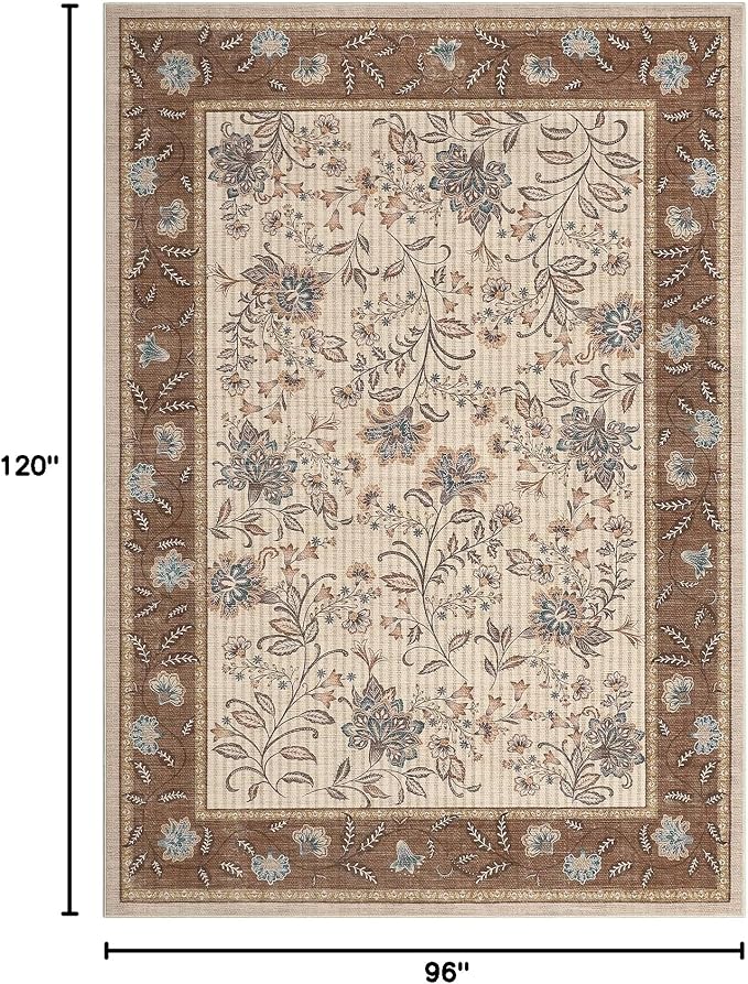 GarveeHome 8x10 Brown Washable Area Rug Living Room Bedroom Non Slip | - Image 2