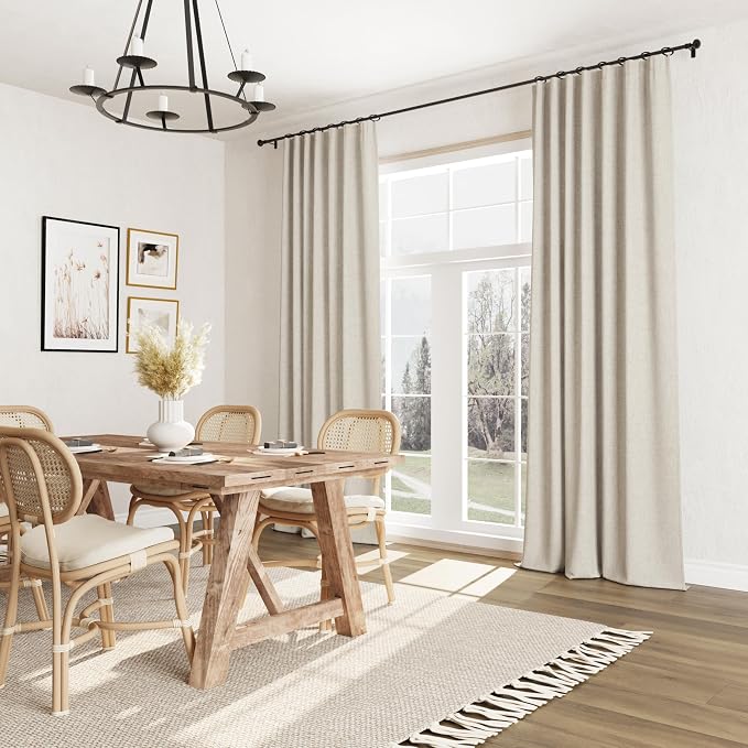Extra Long 100% Blackout Linen Curtains - Image 8