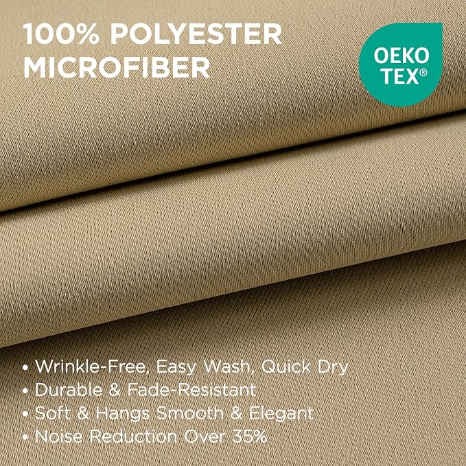 Joydeco Beige Blackout Curtains - Image 2