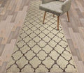Custom Size Modern Runner Rug Carpet for Hallway Entryway Foyer Kitchen, Slip Resistant Latex Rubber Backed 31 inch Wide X Customized Length, Trellis Beige, 31 inch X 12 feet