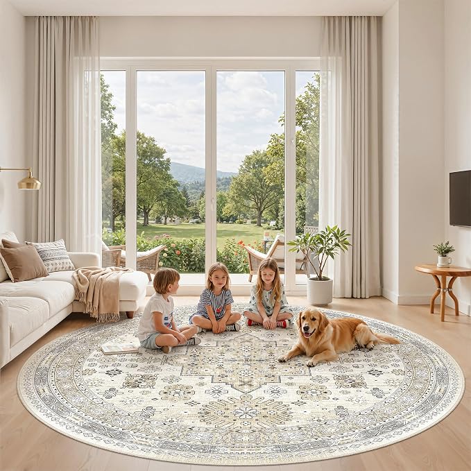 9ft Round Rug, Large Circle Rug - Image 9