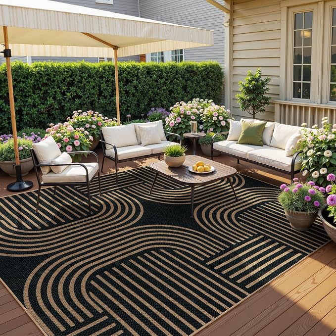 Lahome Modern Geometric Easy Jute Rug, 6x9 Area Rugs - Image 3