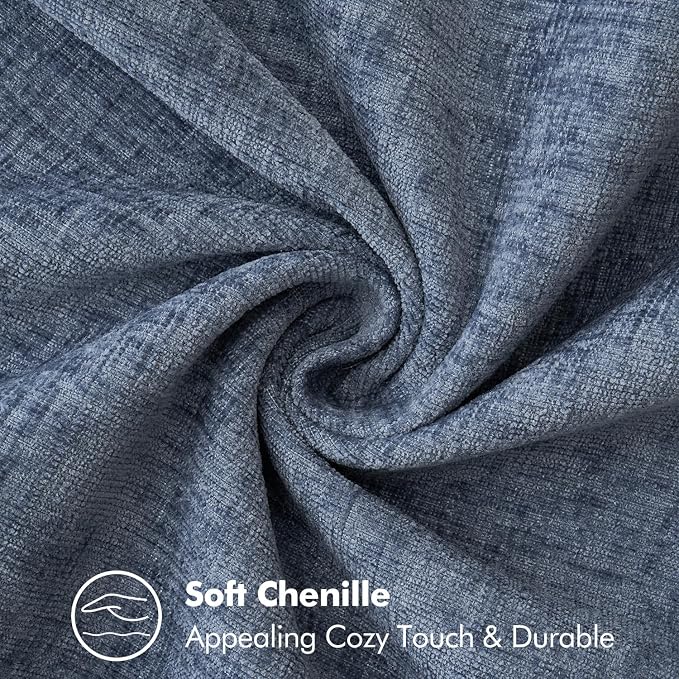 MIULEE Decorative Couch Throw Pillow Covers 20x20 in Dark Grey Blue 2 Pack | - Image 3