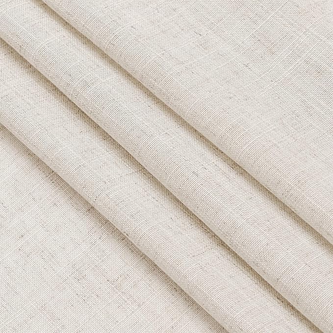 Beige Linen Semi Sheer Curtains 72 Inch Length - Image 6