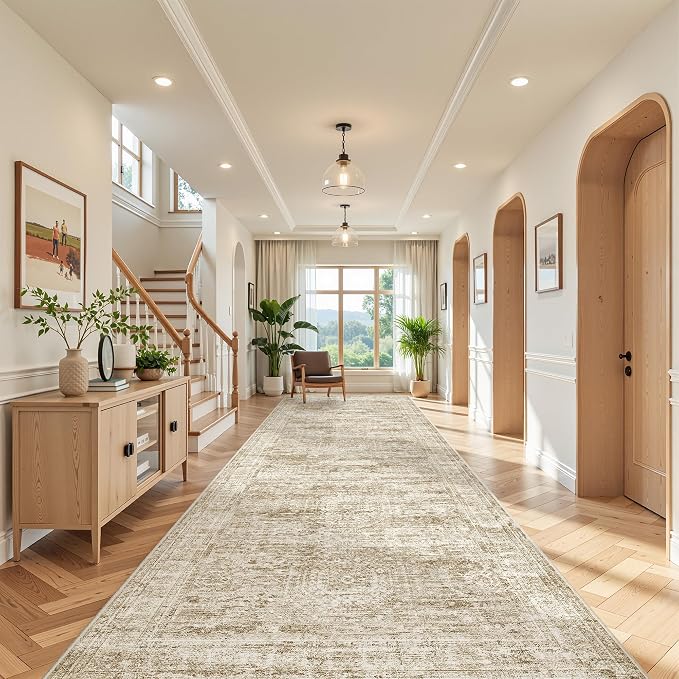 4x12 Runner Rug Non Slip, Washable Hallway Runner Rug, Nursery Room, Soft - Image 4