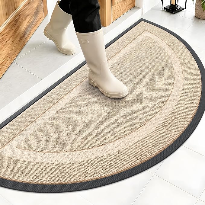 OLANLY Half Circle Front Door Mat Outside 47x23 All-Season Rubber Doormat | by OLANLY