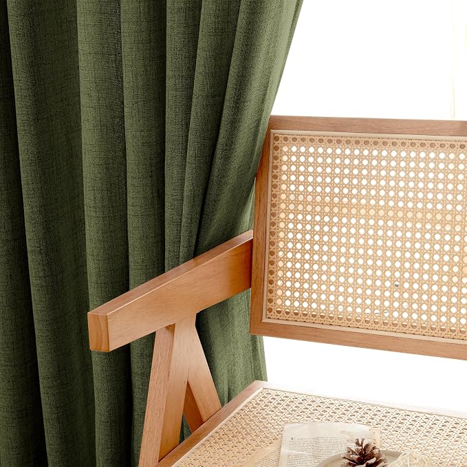 YoungsTex Olive Green Linen Curtains - Image 7