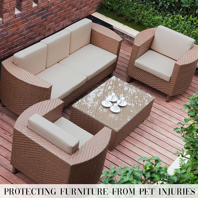8PCS Patio Cushion Covers.Patio Furniture Couch SeatSlipcovers | Washable - Image 6