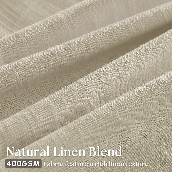 Extra Wide Pinch Pleat 100 x 108 Inch Linen Semi Sheer Curtains 1 Panel | - Image 2