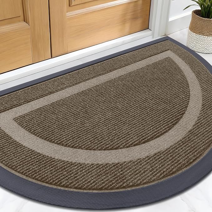 OLANLY Half Circle Front Door Mat Outside 59x34 All-Season Rubber Doormat | by OLANLY