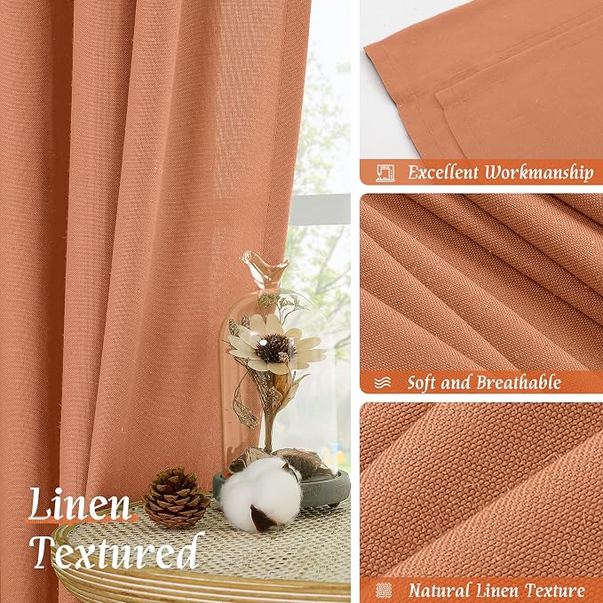 Terracotta Linen Curtains 72 inches Long - Image 7