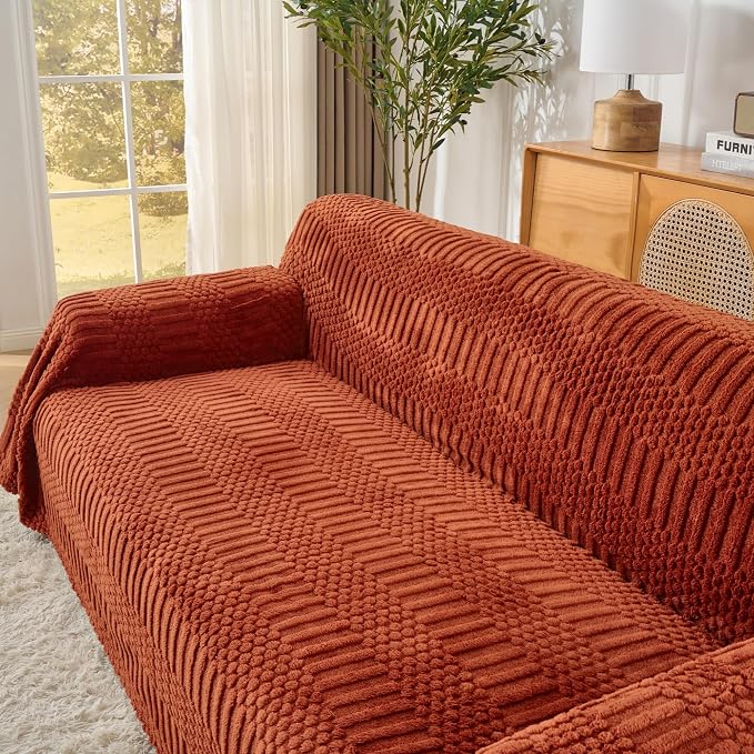 Fuzzy Hobo Couch Cover for Sectional Sofa, Sofa Slipcover for 2 Cushion Couch - Image 3