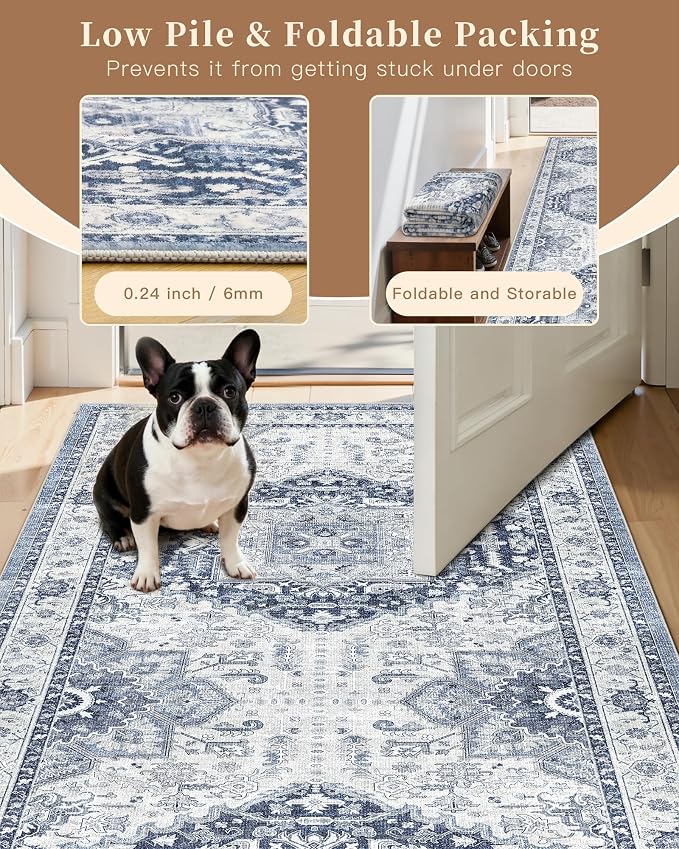 Madane Washable Area Rug 2x3 Small Entryway Rugs Non-Slip, Low Pile Floor Carpet - Image 6