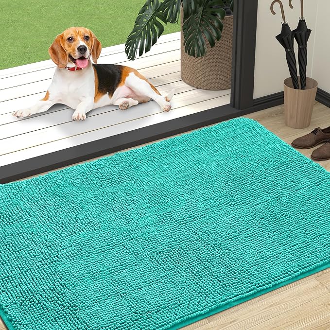 OLANLY Dog Door Mat for Muddy Paws 47x32, Super Absorbent Chenille Mud Mat | by OLANLY