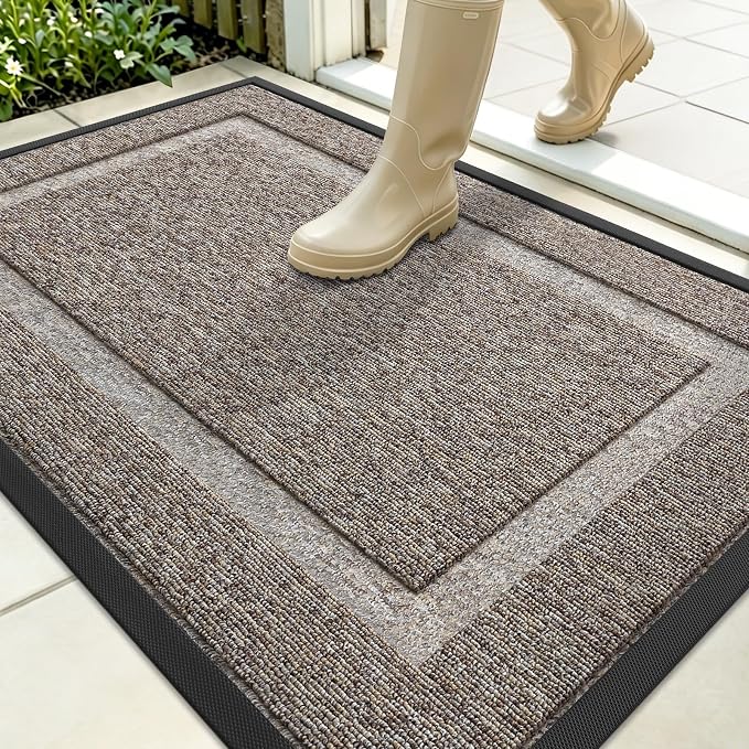 OLANLY Front Door Mat Outside 35x23, All-Season Heavy-Duty Rubber Doormat | by OLANLY
