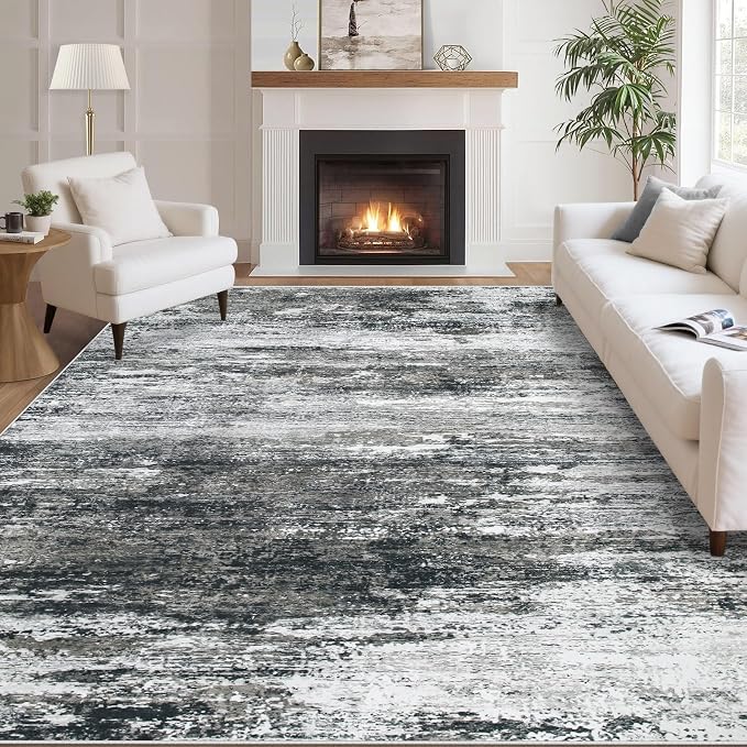 Washable Rug 5x7 Area Rugs for Living Room: Neutral Soft Rug Abstract Non Slip by LOSBULAKE