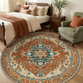 RELEANY Washable Area Rug, Round 6ft, Water Repellent, Pet Friendly, Vintage by RELEANY