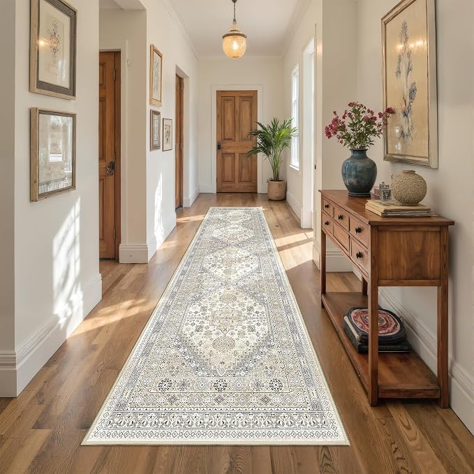 Runner Rug 2x10, Vintage Washable Rugs - Image 5