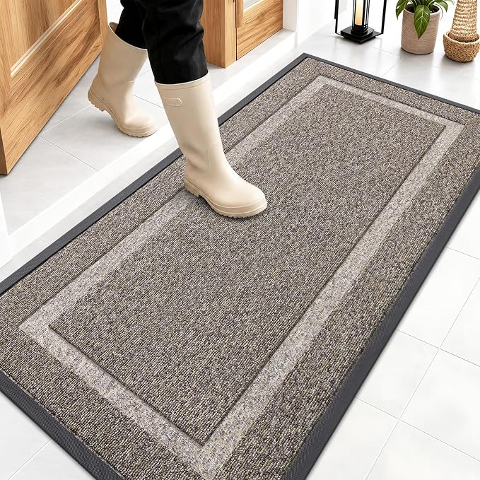 OLANLY Front Door Mat Outside 47x23, All-Season Heavy-Duty Rubber Doormat | by OLANLY