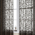 Furman Chocolate Sheer Curtains 63 inch Length by OWENIE