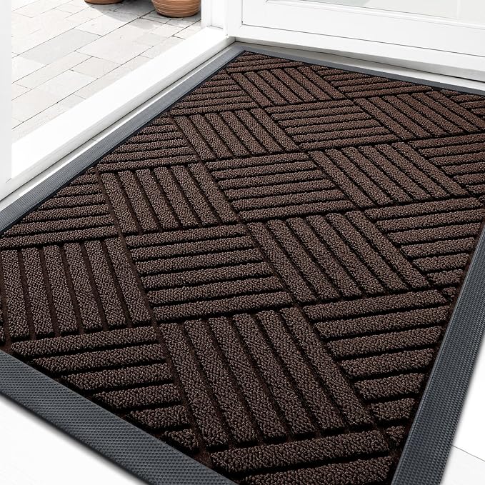 OLANLY Front Door Mat Outside Entrance, Waterproof Heavy-Duty Doormat | 29.5x17 by OLANLY