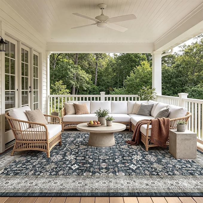 Washable 10x14 Area Rugs for LivingRoom Bedroom | Low Pile; Non Slip;Machine - Image 5