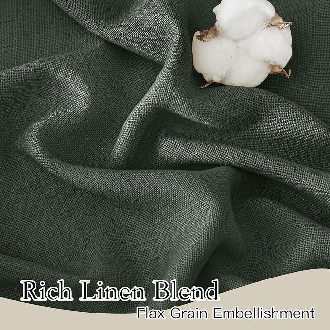 RYB HOME Linen Semi Sheer Curtains - Image 3