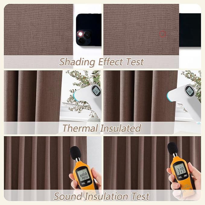 100% Blackout Curtains 96 Inch Length 2 Panels Set - Image 5